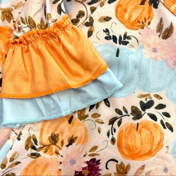 Baby Girl Boutique Ruffle Pumpkin Romper - Picture 2 of 2
